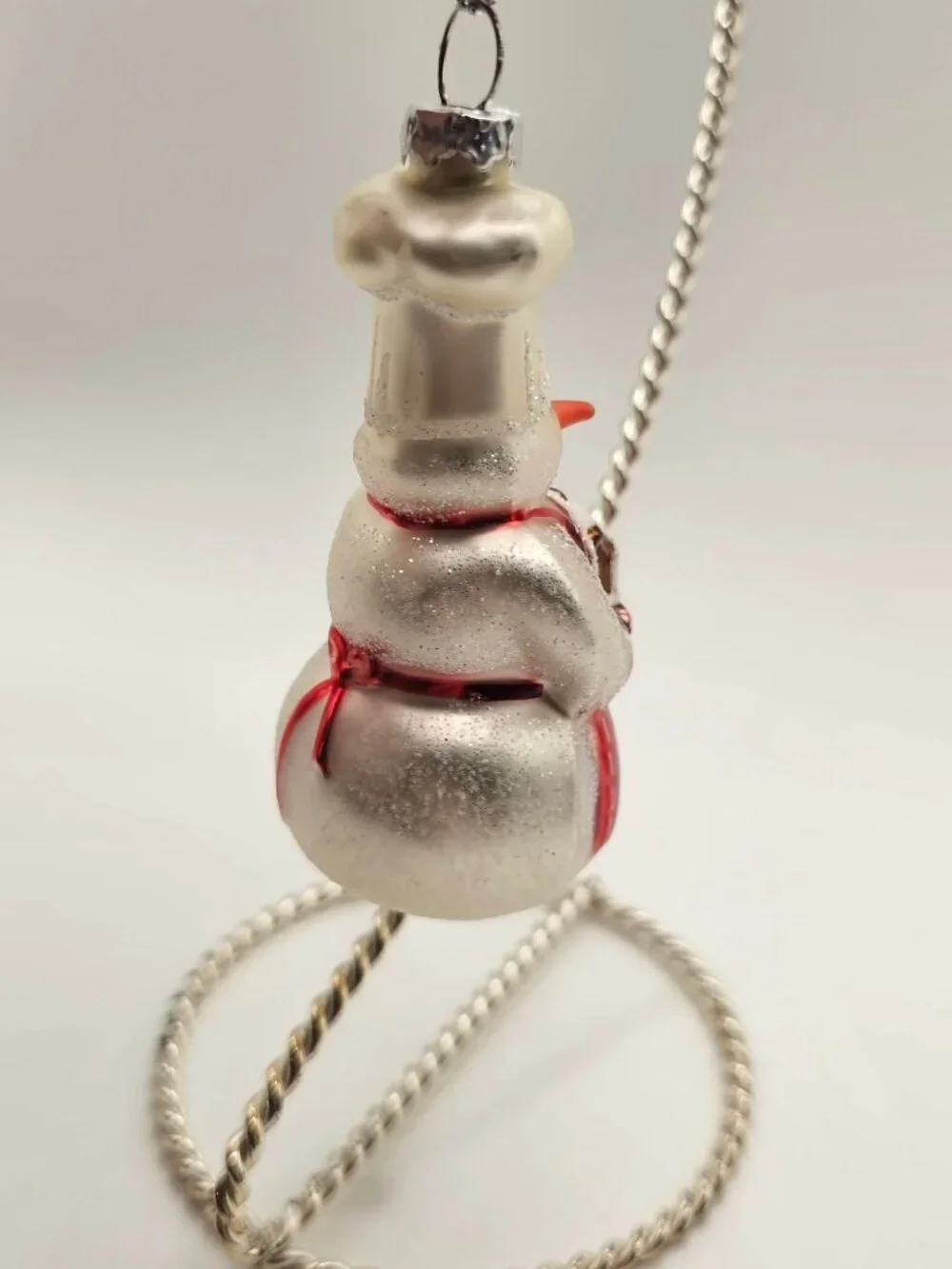 Williams Sonoma Snowman Ornament Holding Gingerbread House With Red Apron & Chef